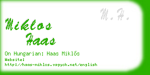 miklos haas business card